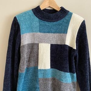 Colorblock Chenille Sweater